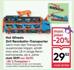 Maximarkt Hot Wheels 2in1 Rennbahn-Transporter Angebot