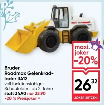 Maximarkt Bruder Roadmax Gelenkrad lader 3412 Angebot