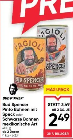 Maximarkt Bud Spencer Pinto Bohnen mit Speck oder Schwarze Bohnen mexikanische Art Angebot