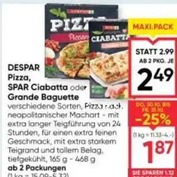 Maximarkt DESPAR Pizza, SPAR Ciabatta oder Grande Baguette Angebot
