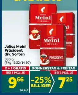Billa Julius Meinl Präsident div. Sorten Angebot