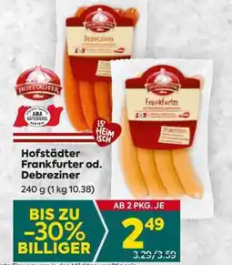 Billa Hofstädter Frankfurter od. Debreziner Angebot