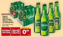 Billa Gösser Märzen, Naturradler Zitrone, 0,0% od. Extrafrisch Angebot