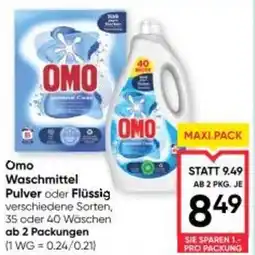 Maximarkt Omo Waschmittel Pulver oder Flüssig Angebot