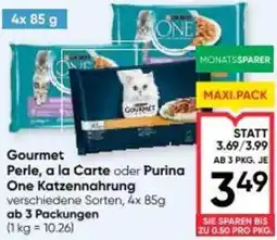 Maximarkt Gourmet Perle, a la Carte oder Purina One Katzennahrung Angebot