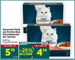 Billa Gourmet Perle od. Purina One Frischebeutel div. Sorten Angebot