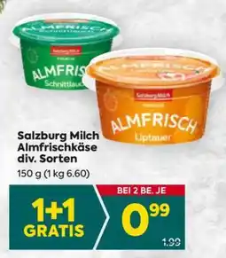 Billa Salzburg Milch Almfrischkäse div. Sorten Angebot