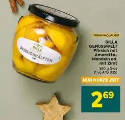 Billa BILLA GENUSSWELT Pfirsich mit Amaretto-Mandeln od. mit Zimt Angebot