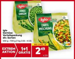 Billa Iglo Gemüse Vorteilspackung div. Sorten Angebot