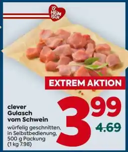 Billa clever Gulasch vom Schwein Angebot