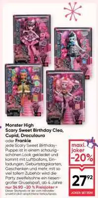 Monster High Scary Sweet Birthday Cleo, Cupid, Draculaura oder Frankie