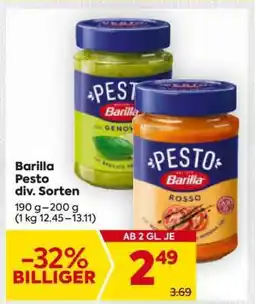 Billa Barilla Pesto div. Sorten Angebot