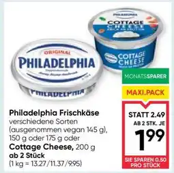 Maximarkt Philadelphia Frischkäse oder Cottage Cheese Angebot