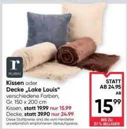 Maximarkt Kissen oder Decke „Lake Louis“ Angebot