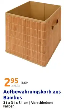 Action Aufbewahrungskorb aus Bambus Angebot