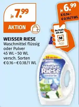 Müller WEISSER RIESE Waschmittel flüssig Angebot