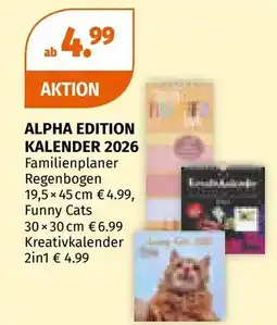 Müller ALPHA EDITION KALENDER 2026 Familienplaner Regenbogen Angebot