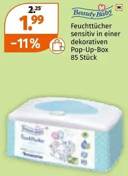 Müller Feuchttücher sensitiv in einer dekorativen Pop-Up-Box Angebot