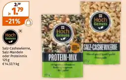Müller Salz-Cashewkerne, Salz-Mandeln oder Proteinmix Angebot