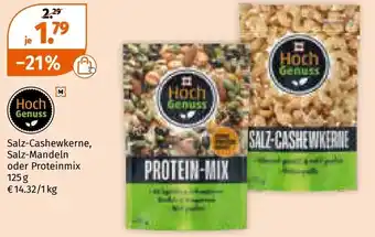 Müller Salz-Cashewkerne, Salz-Mandeln oder Proteinmix Angebot