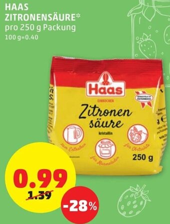 PENNY Haas Zitronensäure 250 g Angebot