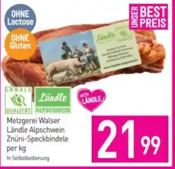 Sutterlüty Metzgerei walser Ländle Alpschwein Znüni-Speckbindele Angebot