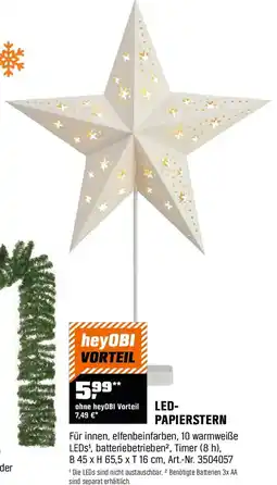OBI Led papierstern Angebot
