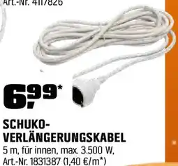 OBI Schuko- verlängerungskabel Angebot