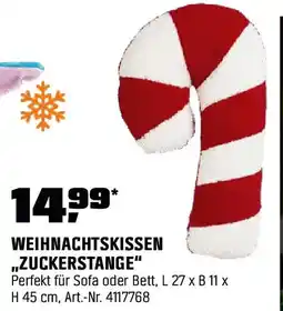 OBI Weihnachtskissen ,,zuckerstange Angebot