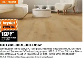 OBI Klick-vinylboden eiche farum Angebot