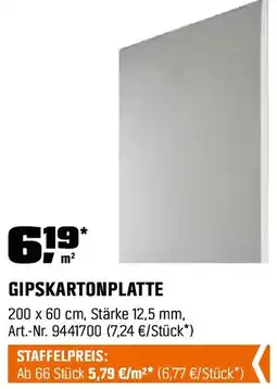 OBI Gipskartonplatte Angebot