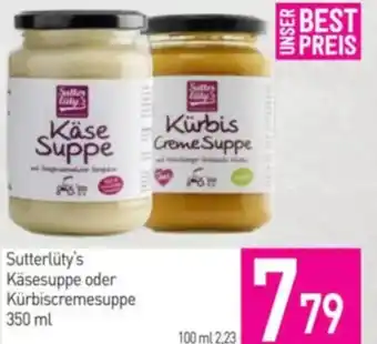 Sutterlüty Sutterlüty's Käsesuppe oder Kürbiscremesuppe Angebot