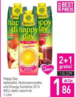 Sutterlüty Happy day apfelsäfte, multivitaminsäfte und orange sunshine Angebot
