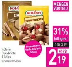 Sutterlüty Kotanyi Backbriefe Angebot