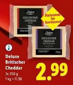 Lidl Deluxe Britischer Cheddar Angebot