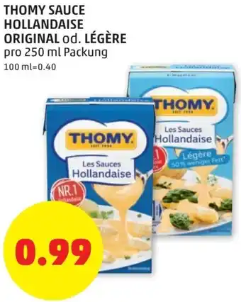 PENNY Thomy Sauce Hollandaise Original Od. Legere 250 ml Angebot