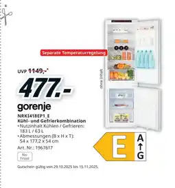 Media Markt Kühl- und Gefrierkombination Angebot