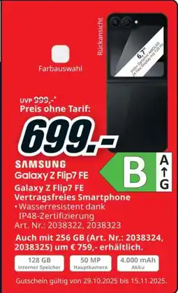 Media Markt Galaxy Z Flip7 FE Angebot