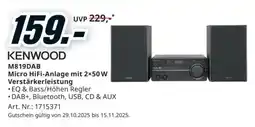 Media Markt Kenwood M819DAB Micro HiFi-Anlage mit 2×50 W Verstärkerleistung Angebot