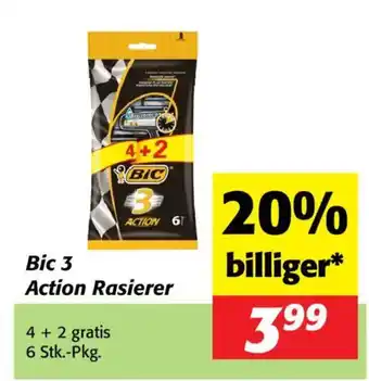 Nah&Frisch Bic 3 Action Rasierer Angebot