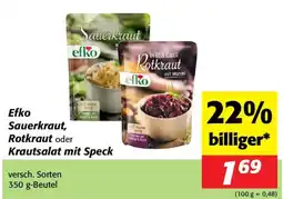 Nah&Frisch Efko Sauerkraut, Rotkraut oder Krautsalat mit Speck Angebot