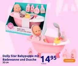 Action Dolly Star Babypuppe mit Badewanne und Dusche Angebot