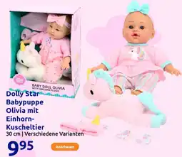 Action Dolly Star Babypuppe Olivia mit Einhorn- Kuscheltier Angebot