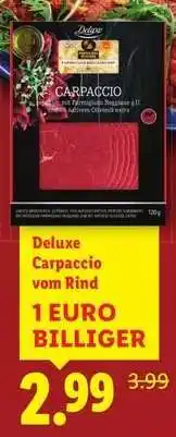 Lidl Deluxe Carpaccio vom Rind Angebot