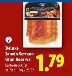 Lidl Deluxe Jamón Serrano Gran Reserva Angebot