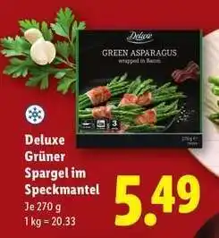 Lidl Deluxe Grüner Spargel im Speckmantel Angebot