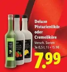 Lidl Deluxe Pistazienlikör oder Cremeliköre Angebot