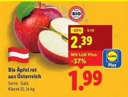 Lidl Bio Äpfel rot aus Österreich Angebot