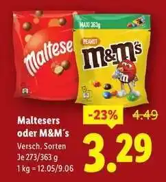 Lidl Maltesers oder M&M's Angebot