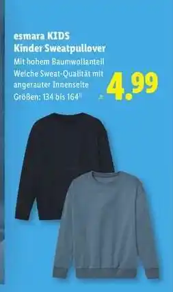 Lidl esmara KIDS Kinder Sweatpullover Angebot